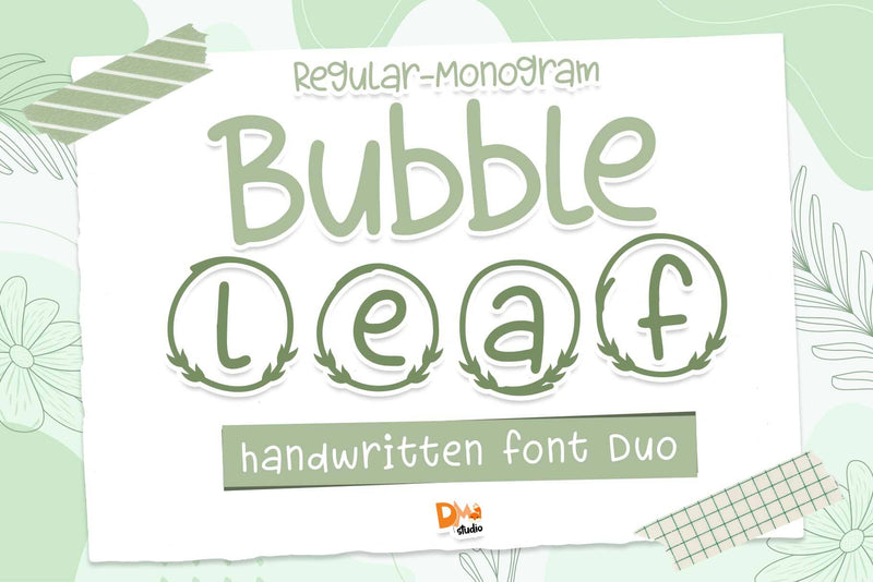 Bubble Leaf Font Font Dm Letter Studio 