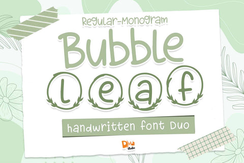 Bubble Leaf Font Font Dm Letter Studio 