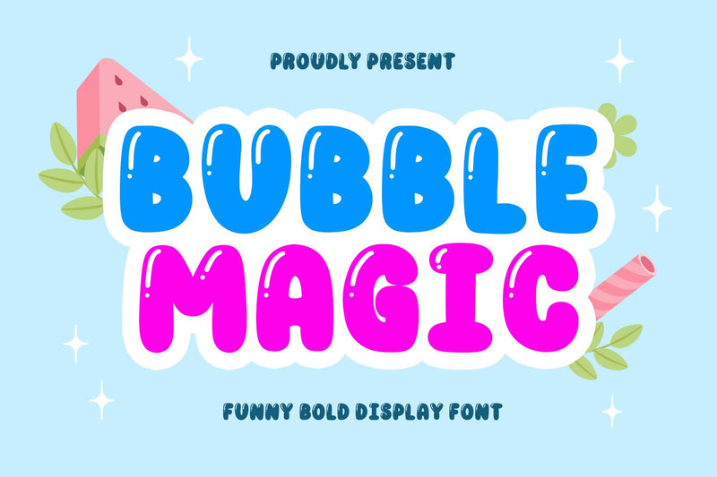 Bubble Magic - Bubble Font Font Mozarella 