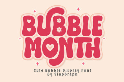 Bubble Month - Cute Bubble Display Font Font Masyafi Studio 