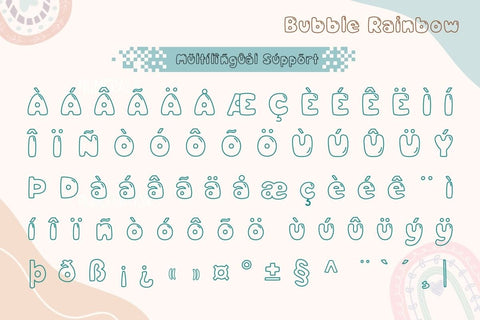 Bubble Rainbow - Outline Font Font AnningArts Design 