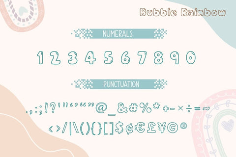 Bubble Rainbow - Outline Font Font AnningArts Design 