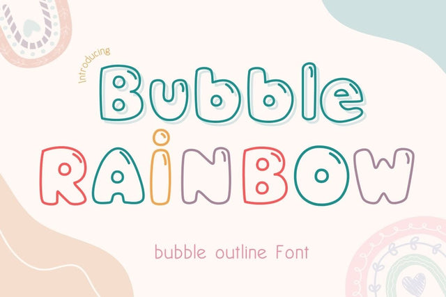 Bubble Rainbow - Outline Font Font AnningArts Design 