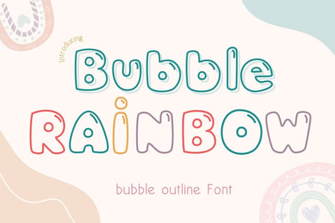 Bubble Rainbow - Outline Font Font AnningArts Design 