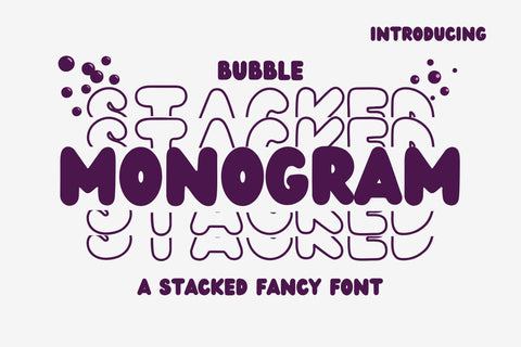 Bubble Stacked Monogram Font Dm Letter Studio 