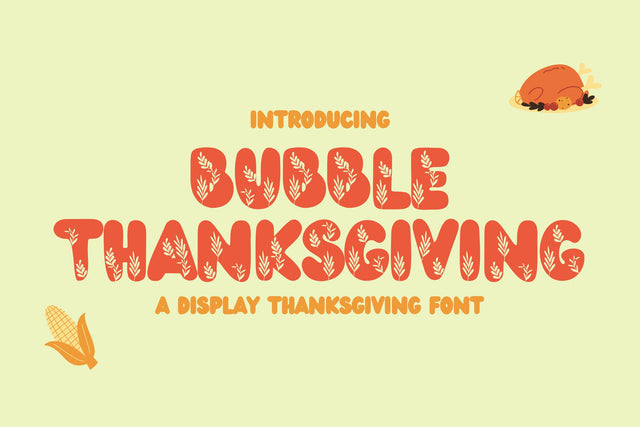 Bubble Thanksgiving Font Dm Letter Studio 