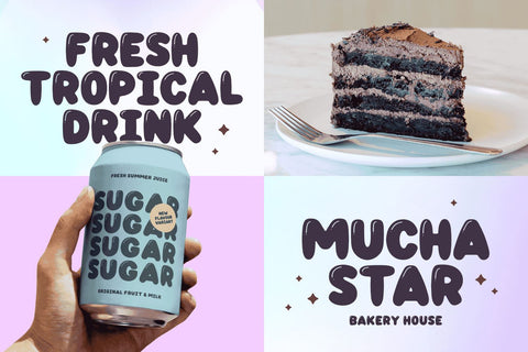 BUBBLEGUM Font Mozarella 