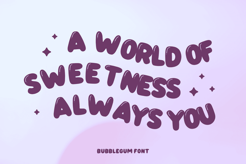 BUBBLEGUM Font Mozarella 