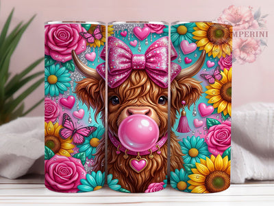 Bubblegum Highland Cow 20oz Tumbler, Bubblegum Highland, Bubblegum Cow PNG, Highland Cow Tumbler, Highland Cow PNG, Bubblegum Tumbler, Highland Cow Wrap, Cow Tumbler Wrap Sublimation Li Zamperini 