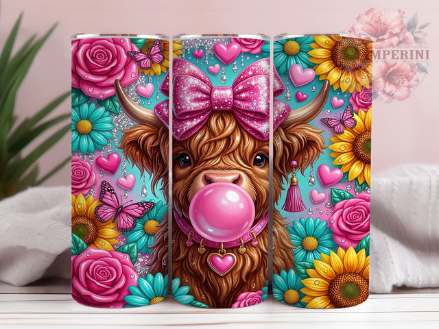 Bubblegum Highland Cow 20oz Tumbler, Bubblegum Highland, Bubblegum Cow PNG, Highland Cow Tumbler, Highland Cow PNG, Bubblegum Tumbler, Highland Cow Wrap, Cow Tumbler Wrap Sublimation Li Zamperini 