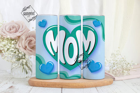 Bubbly Mom Heart 20oz Tumbler Wrap Sublimation sassyprint 