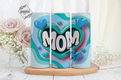 Bubbly Mom Heart 20oz Tumbler Wrap Sublimation sassyprint 