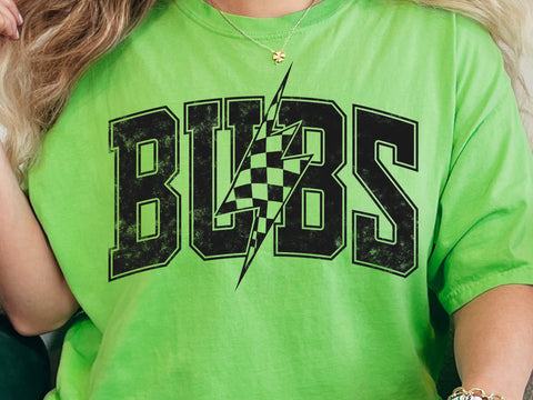 Bubs Checkered Lightning Bolt Design SVG DesignDestine 