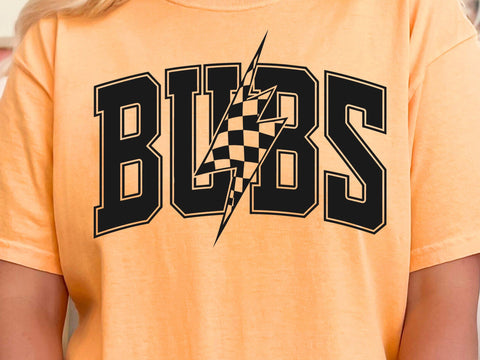 Bubs Checkered Lightning Bolt Design SVG DesignDestine 