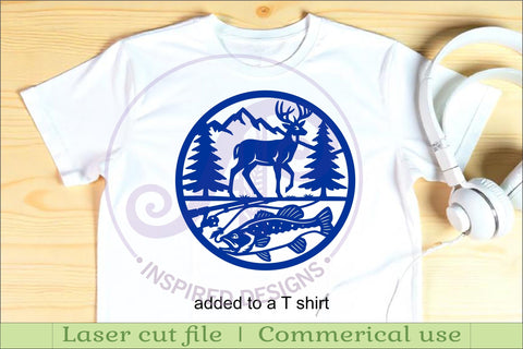 Buck and Bass, Hunting and fishing wall sign, SVG SVG APInspireddesigns 