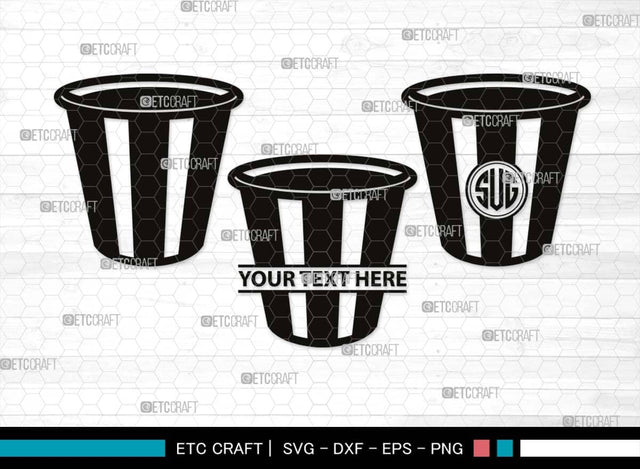 Bucket Monogram, Bucket Silhouette, Bucket SVG, Water Bucket Svg, Cleaning Bucket Svg, Bin Bucket Svg, Bucket Icon Svg, SB00517 SVG ETC Craft 