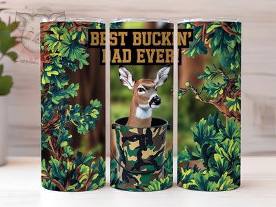 Buckin’ Funny Dad Hunting Tumbler, Buckin’ Dad Wrap, Hunting Dad Tumbler, 20oz Father’s Day Tumbler, Rustic Dad Design, Deer Hunting Tumbler, Best Dad Ever Sublimation Sublimation Lara' s Designs 