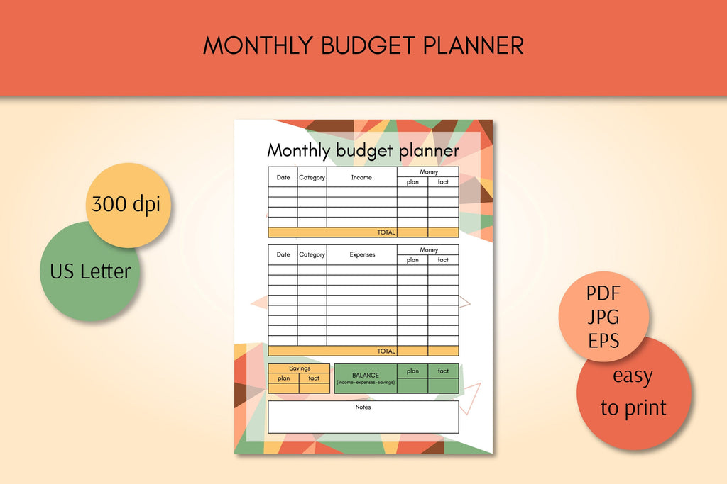 Budget Planner Book Template PDF Printable Financial Plan - So Fontsy