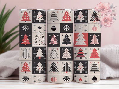 Buffalo Plaid Christmas Trees Tumbler, Red Plaid Tumbler, 20Oz Sublimation, Christmas Tree Printable, Holiday Plaid Design, Festive Tree Wrap, Winter Plaid Art Sublimation Li Zamperini 