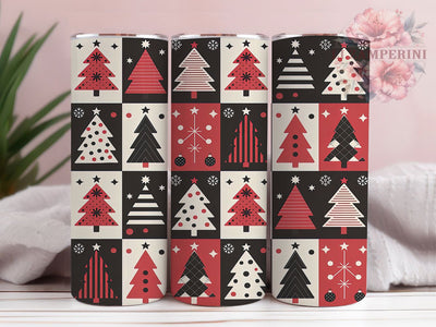 Buffalo Plaid Christmas Trees Tumbler, Red Plaid Tumbler, 20Oz Sublimation, Christmas Tree Printable, Holiday Plaid Design, Festive Tree Wrap, Winter Plaid Art Sublimation Li Zamperini 