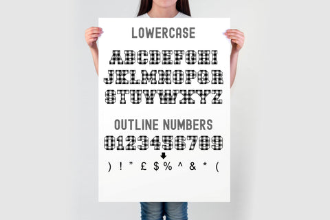 Buffalo Plaid Font SVG, OTF, TTF | Christmas Plaid Font | Installable Font | Buffalo Plaid Letters Font TonisArtStudio 