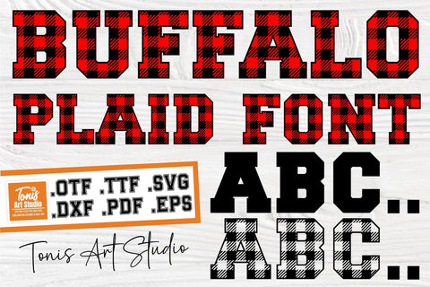 Buffalo Plaid Font SVG, OTF, TTF | Christmas Plaid Font | Installable Font | Buffalo Plaid Letters Font TonisArtStudio 