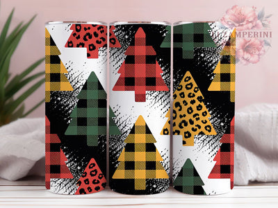Buffalo Plaid Glitter Tree Tumbler, Glitter Tree Tumbler, 20Oz Sublimation, Red Plaid Printable, Sparkle Christmas Tree, Festive Plaid Wrap, Holiday Glitter Design Sublimation Li Zamperini 