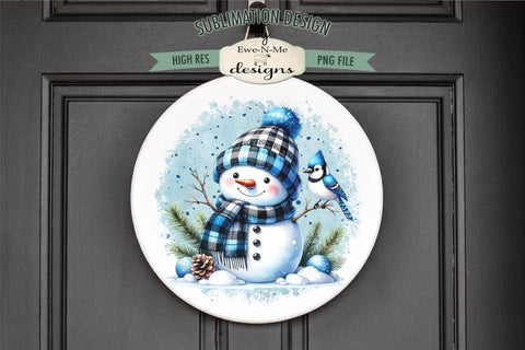 Buffalo Plaid Snowmen Sublimation Designs | Winter PNG Sublimation Ewe-N-Me Designs 