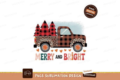 Buffalo plaid truck with trees and hearts leopard Sublimation Designangry 