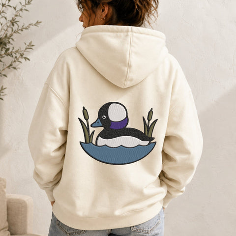 Bufflehead Duck Embroidery Design – Waterfowl Bird with Cattails Machine Embroidery File, Duck Hunting Nature Design Embroidery/Applique DESIGNS PatternFeed8 