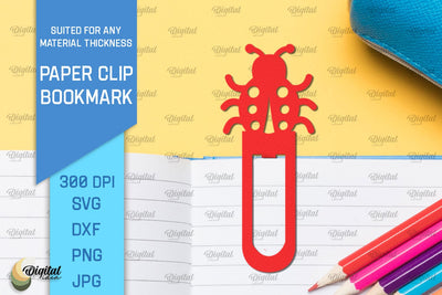 Bug Paper Clip Bookmark. Bookmark Clip Template SVG SVG Evgenyia Guschina 