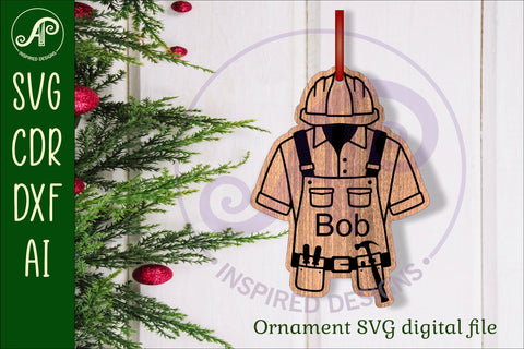Builder, Handy man Christmas Ornament SVG laser cut SVG APInspireddesigns 