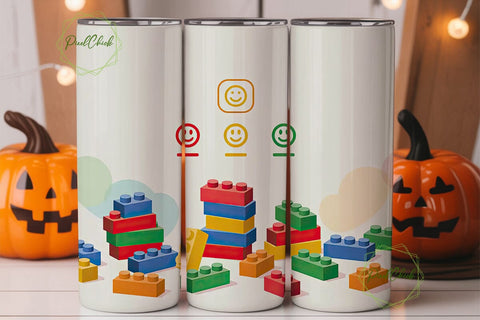 Building Blocks Fun 20oz Tumbler Wrap Sublimation PixelChick 