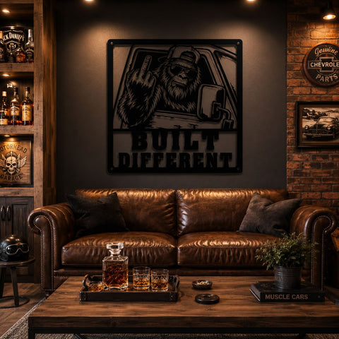 Built Different Bigfoot Laser SVG | Funny Sasquatch Metal Wall Art DXF | CNC Plasma Cut File | Laser Cut Svg | Truck Driver Sign SVG HappyDesignStudio 