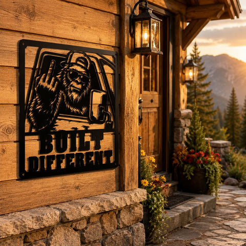 Built Different Bigfoot Laser SVG | Funny Sasquatch Metal Wall Art DXF | CNC Plasma Cut File | Laser Cut Svg | Truck Driver Sign SVG HappyDesignStudio 