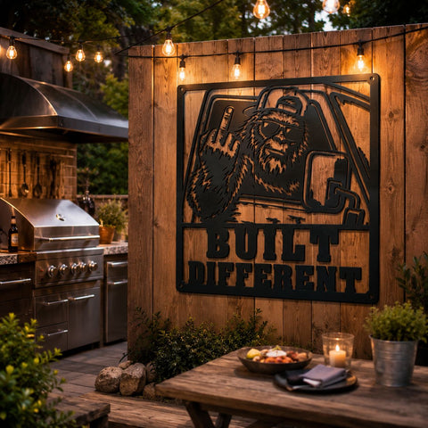 Built Different Bigfoot Laser SVG | Funny Sasquatch Metal Wall Art DXF | CNC Plasma Cut File | Laser Cut Svg | Truck Driver Sign SVG HappyDesignStudio 