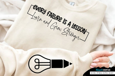 Bulb with pen Sleeve SVG Design, Inspirational sleeve SVG, Motivational Sleeve SVG Design, Positive Sleeve SVG SVG Regulrcrative 