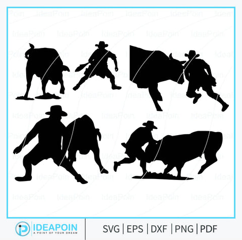 Bull Fighter silhouette, Rodeo Bullfighter SVG, Rodeo Clown svg, Bull Fighter Clown SVG, Corrida svg, Bull Fighter Bundle, Corrida Clipart SVG Dinvect 