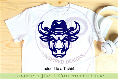 Bull head, Cowboy hat wall art sign, SVG file SVG APInspireddesigns 