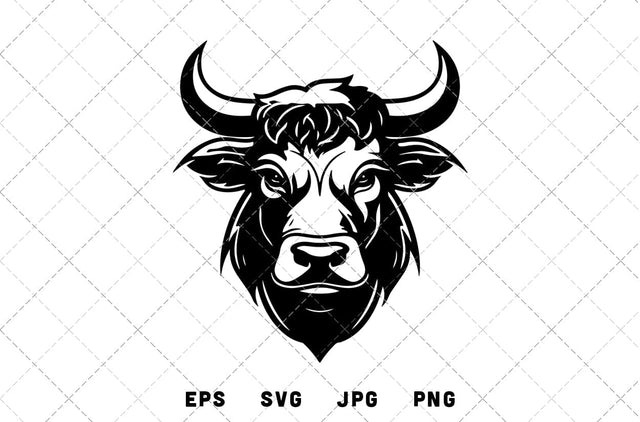 Bull Head Mascot Graphics - JPG, SVG, PNG, EPS - Digital Download with Commercial License for Cricut, Silhouette, Scan N Cut Crafting SVG Loveleen Kaur 