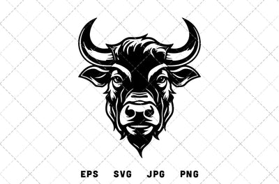 Bull Head Mascot Graphics - JPG, SVG, PNG, EPS - Digital Download with Commercial License for Cricut, Silhouette, Scan N Cut Crafting SVG Loveleen Kaur 