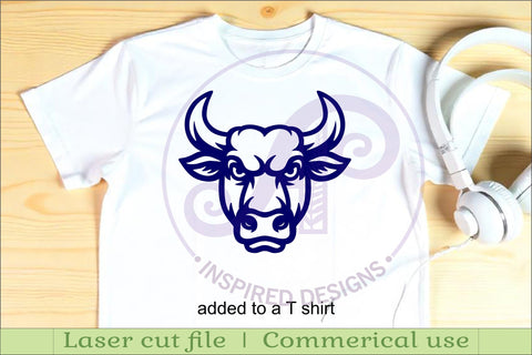 Bull head wall art sign, SVG file. vector SVG APInspireddesigns 