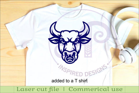 Bull head with ring wall art sign, SVG file. vector SVG APInspireddesigns 