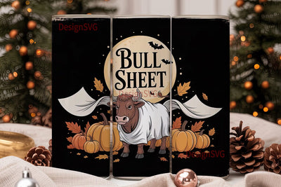 Bull Sheet Halloween 20oz Tumbler Design Sublimation DesignSVG 