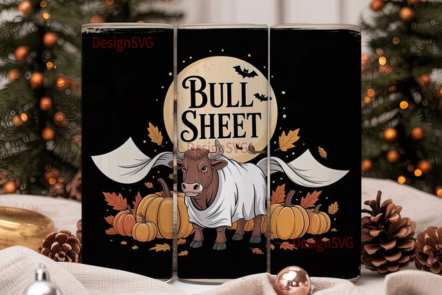 Bull Sheet Halloween 20oz Tumbler Design Sublimation DesignSVG 