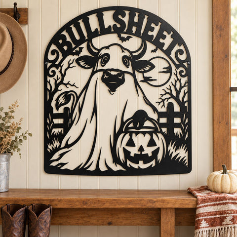 Bull Sheet Laser SVG | Funny Cow Halloween Svg | Ghost Cow DXF | Halloween Metal Art | Plasma Cut File | CNC Laser Cut Design SVG HappyDesignStudio 