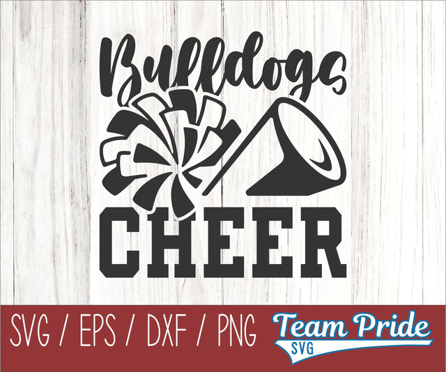 Bulldog Cheer SVG Printable Digital Download SVG, EPS, DXF, PNG SVG Team Pride SVG 