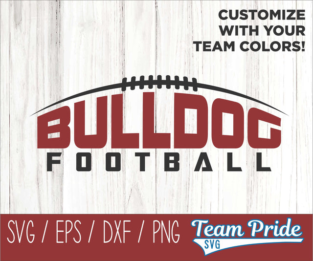 Bulldog Football SVG Digital Download Printable - SVG, EPS, DXF, PNG 2 SVG Team Pride SVG 