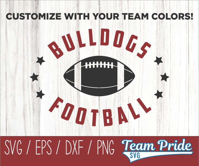Bulldog Football SVG Digital Download Printable - SVG, EPS, DXF, PNG 3 SVG Team Pride SVG 
