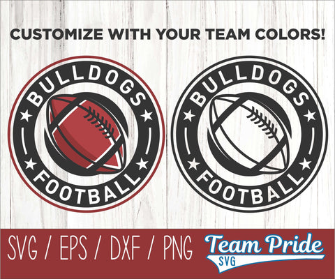 Bulldog Football SVG Digital Download Printable - SVG, EPS, DXF, PNG 5 SVG Team Pride SVG 